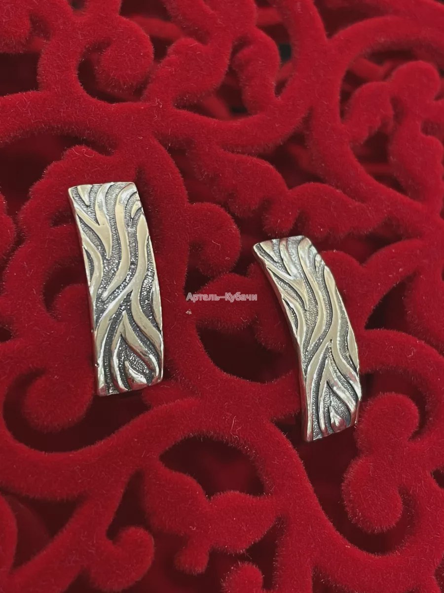 Серьги зебра Кубачи - 1