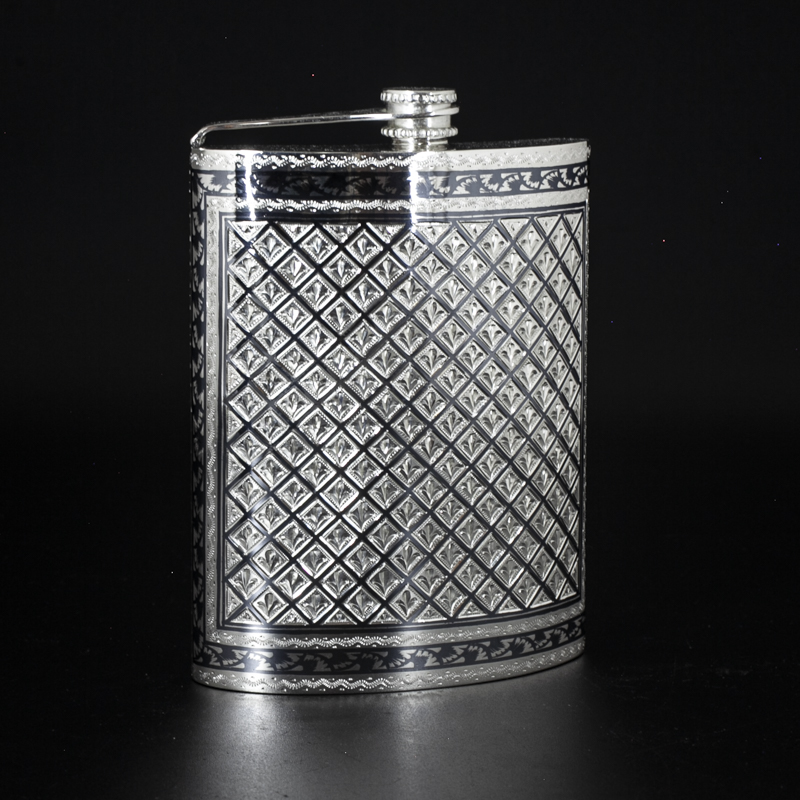 Серебряная фляга «Маленькие ромбы». 875 проба (арт. 8750915(61/1))