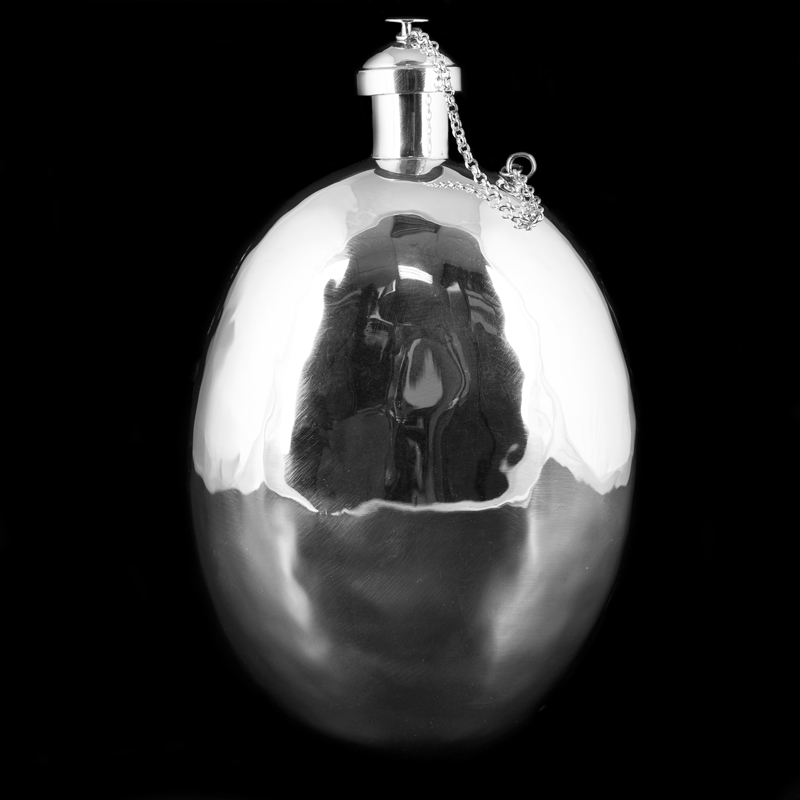 Серебряная большая овальная фляга «Походная». 925 проба (арт. 9252109(к1))