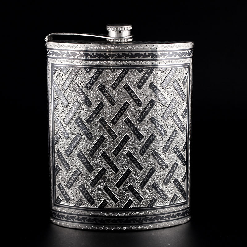 Серебряная фляга «Кварц». 875 проба (арт. 8750109(46))