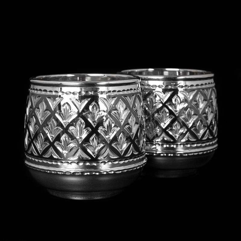 Серебряные стаканы (пара) «Метакса» , 875 пробы (Арт.8750152(н15/2))